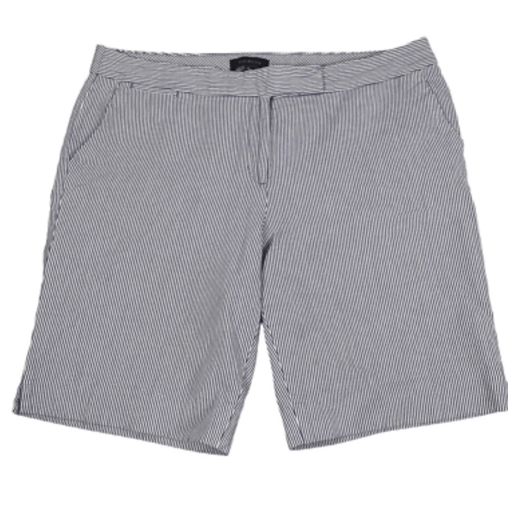 Talbots Blue Striped Cotton Seersucker Women's Bermuda Shorts Sz 10P